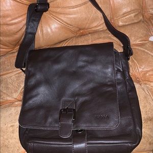 Nappa messenger crossbody bag